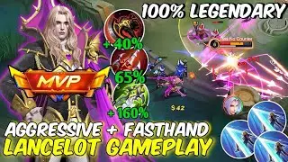 SUPER FAST HAND LANCELOT GAMEPLAY 100% LEGENDARY‼️| LANCELOT DARK EARL SKIN GAMEPLAY | LANCELOT MLBB