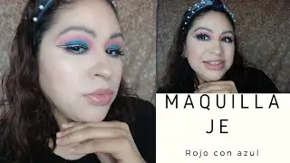 aprende a ser un maquillaje de ojos rojo con azul