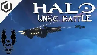 UNSC FRIGATE EPIC BATTLE | Space Engineers