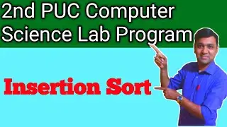 write a program to sort the elements of an array in ascending order using insertion sort | 2nd puc