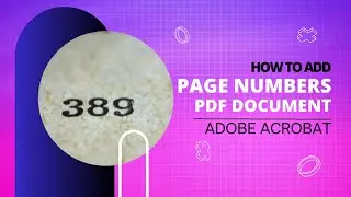 How to insert Page Numbers in pdf document | Adobe Acrobat