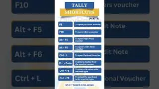 Shortcut Key in Tally Prime#accounting #tallyprime #shorts #shortcutreview