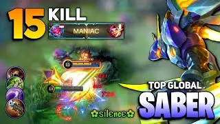 MANIAC! Jungle Saber Best Build 2021 [ Top Global Saber Gameplay ] By ✿ѕílєncє✿ - Mobile Legends