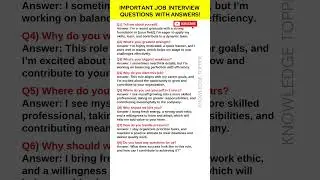 8 Most Important Job Interview Questions and Answers