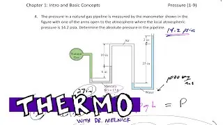 Thermodynamics - Pressure example 2 manometer