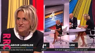 Emily Maitlis @leggy, short black & white dress