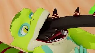 Gecko feast on dragon (Vore)