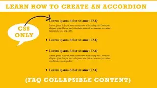 Learn How To Create An Website Accordion Using Just HTML And CSS | CSS Only Accordions No JavaScript