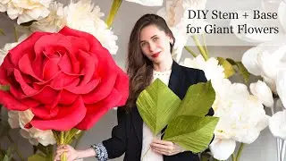 DIY How to make Stem and Base for Giant Flowers, Curvy Stem for Giant Flowers Tutorial