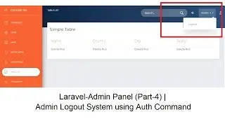 Laravel-5.8:Admin Panel (Part-4) | Admin Logout System using Auth Command