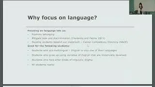 Why Focus on Language in the Classroom? (Video 1 of 4)