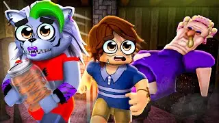 Escaping GRUMPY GRAN in ROBLOX SCARY OBBY with Gregory and Roxanne Wolf