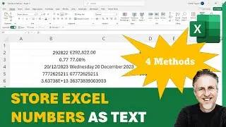 Store Excel Numbers as Text