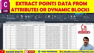 Extract Points Data from Attributes or Dynamic Blocks in AutoCAD Civil 3d | Export Block Reference