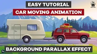 Car Moving Animation with background parallax effect in Photoshop | Photoshop Animation Tutorial