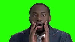 Green Screen | Chroma Key | face of shocked man on green screen american businessman | 4K | HD