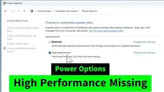 High Performance Power Plan Missing from Power Options | Add High Performance Power Plan in Windows