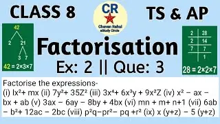 Class 8 ||Chapter : 12|| Ex : 2 Que No: 3 Factorisation ||Maths|| AP & TS || CBSE||