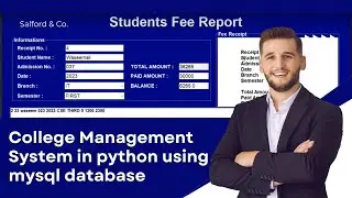 how to create college management system | python projects using mysql | teach learn school