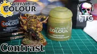 Citadel Contrast Paint on a Death Guard Plague Marine