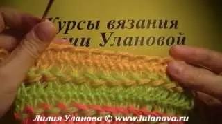 Шарф Полосатик - вязание крючком на вилке - детский шарф