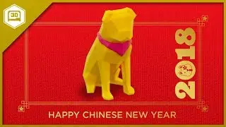 Happy Chinese New Year! Low-Poly Pug by @FLOWALISTIK - 3D Printing Timelapse