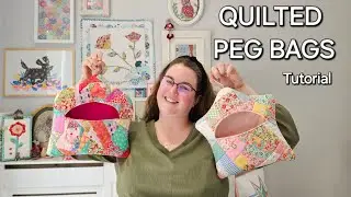 Peg Bags from SCRAP FABRIC! Quilt As You Go, Crazy Patchwork