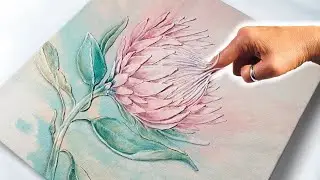 UNBELIEVABLE Protea Flower Art made with EASY Paste - You can try this!! | AB Creative Tutorial