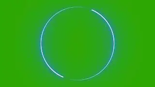 Blue Neon Circle Border Green Screen Overlay Motion Graphics 4K 30fps Copyright Free