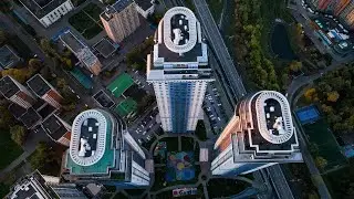 Sparrow Hills residential complex. Ramenki District. Moscow [Drone 4K 60fps]