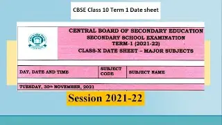 cbse class 10 exam date sheet term 1 2021