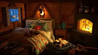 Instant Sleep in 3 MINUTES | Blizzard, Howling wind and Fireplace Sounds in a Cozy Winter Hut