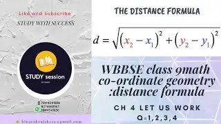 coordinate geometry: distance formula/WB math class 9 ch 4