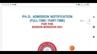 PHD NOTIFICATION FULL & PART TIME 2021-22 ॥ Fellowship 25K-31K All Student ॥ Date Exam & Interview