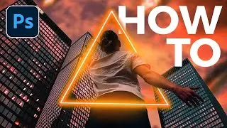 Photoshop Manipulation - Glowing Triangle Icon | Creative Photo Manipulation