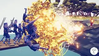 100 Samurai on Bridge vs Every God TABS Map Creator Totally Accurate Battle Simulator
