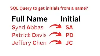 Tricky SQL Interview Question: Get Initials From a Name. #datascience #mssql #programming #database