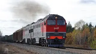 Train videos. Freight trains in Russia - 75.