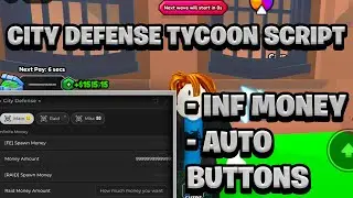 [BEST OP] City Defense Tycoon Script Pastebin - (ROBLOX) *Infinite Money & Auto Buttons*