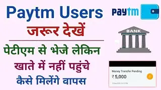 How to Return Money From Paytm? | money transfer pending hone par kya karain |