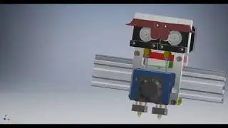 Каретка для 3D принтера d-bot. 2й экструдер / Сarriage for 3D printer (mod) d-bot. double extruder