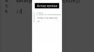 array syntax | c programming | #shorts #clanguage