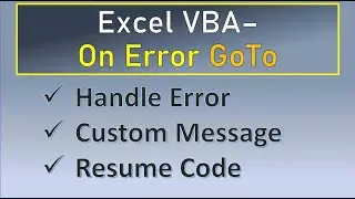 Excel VBA On Error GoTo Statement
