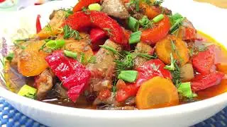 КУРИНАЯ ПЕЧЕНЬ с овощами на сковороде