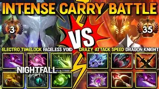 INTENSE CARRY BATTLE | Electro Timelock Nightfall Faceless Void Vs. Crazy Attack Speed Dragon Knight