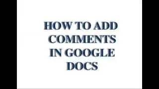 How to add comments in google docs