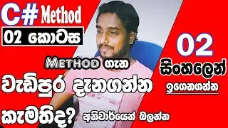 Method Advanced Part 02 | Sinhala Tutorial