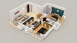 3D Cut Floor Plan in Max & Vray. Part-1