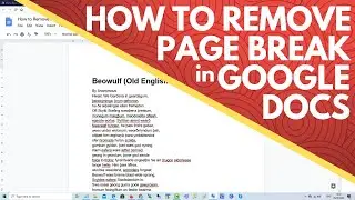 How to Remove or Delete a Page Break in Google Docs