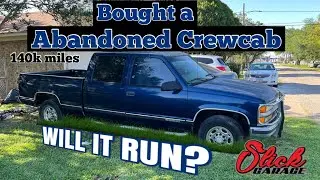 Rescued a abandoned Chevy Silverado (Crewcab OBS) New build for the channel #SlickGarage #vlogs